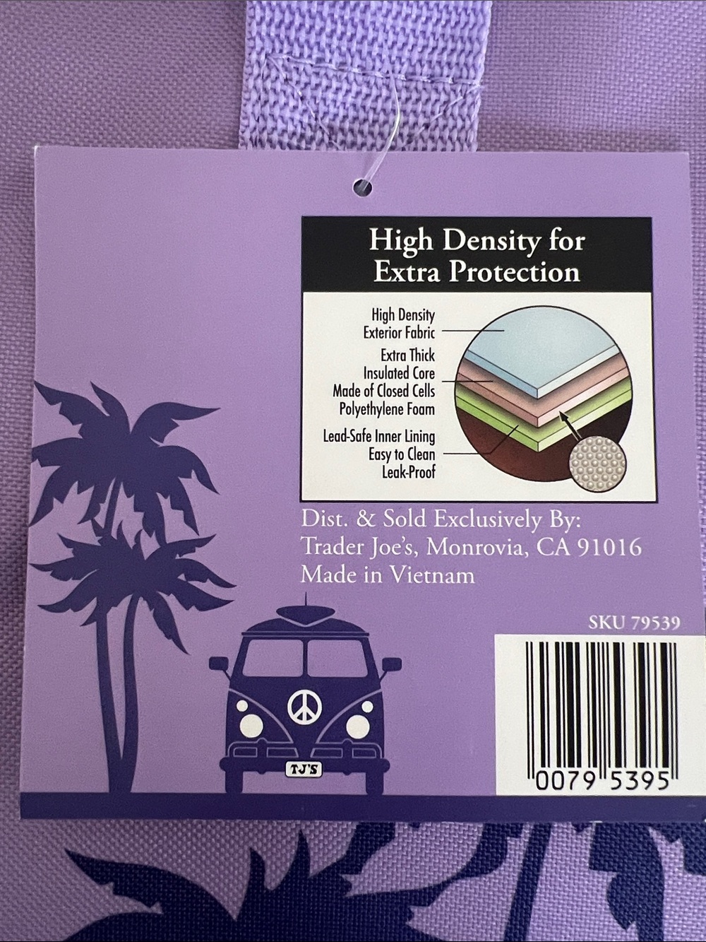 Trader Joe's Purple Reusable Grocery Tote - Picture 2 of 3